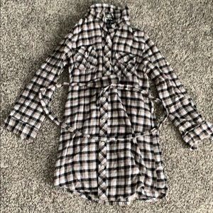 flannel dress with tie